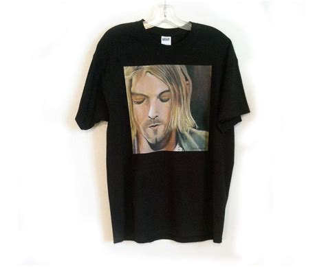 Original Art T Shirt Kurt Cobain Printed From My Original Etsy