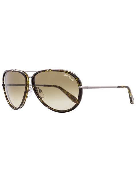 Tom Ford Aviator Sunglasses Tf109 Cyrille 14p Ruthentiumbrown Horn 63mm Ft0109