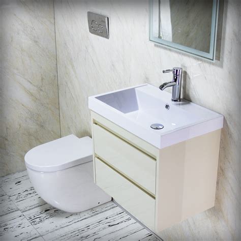 Tiny bathrooms are incredibly challenging to design afresh or remodel. Vanity Unit Two Drawer Wall Hung Mounted Stone Grey 600mm ...