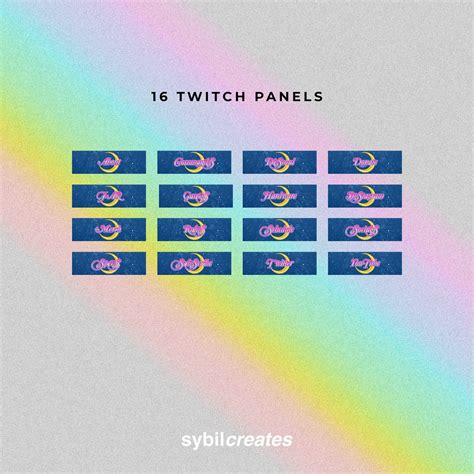 16 Twitch Panels Retro Moon Twitch Package Twitch Streamer Etsy Uk