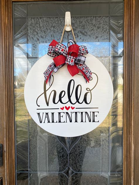 Valentine Door Hanger Valentines Wreath Valentine Day Sign Etsy In