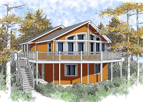 Lake house plans offer sweet outdoor living! Wide-Open Lakefront Home Plan - 14001DT | Architectural ...