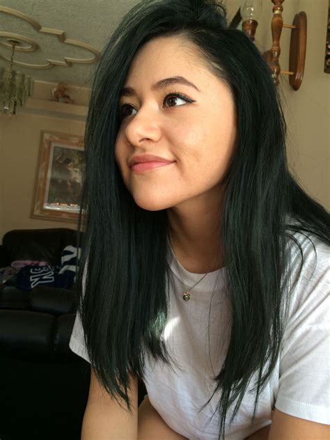 What Color Would This Dark Green Hair Fade Into On Natural Dark Brown