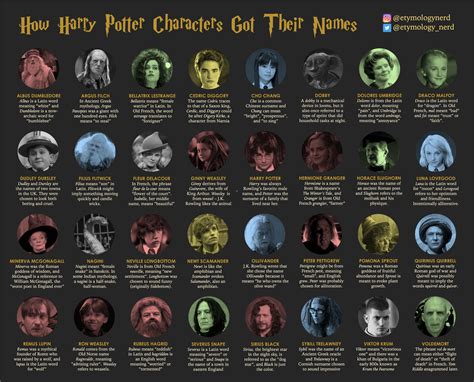 How Harry Potter Characters Got Their Names Best Infographics