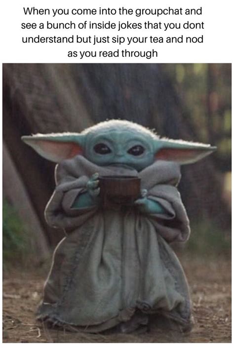 The scene were baby yoda. Baby Yoda Memes | Star wars memes, Star wars action ...