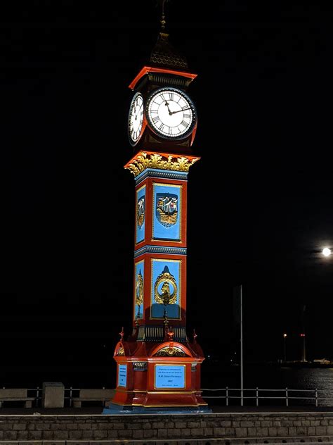 Weymouth Clock Tower Clocks Night Scenic Hd Phone Wallpaper Peakpx