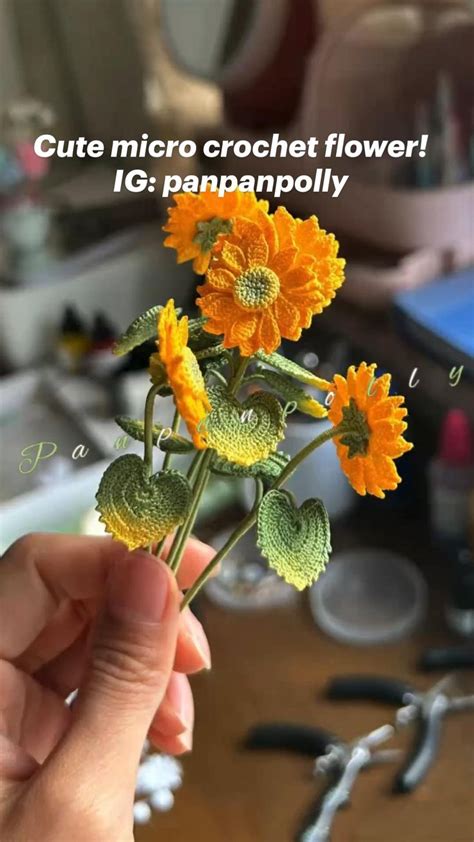 Cute Micro Crochet Flower Ig Panpanpolly In