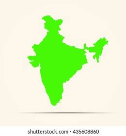 Green India Map Illustration 스톡 일러스트 Shutterstock
