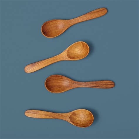 Teak Spoons Small Set Of 4 Be Home Handcrafted Home And Lifestyle