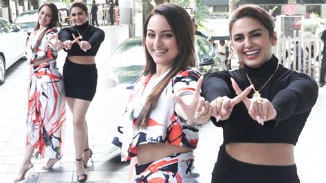 Sonakshi Sinha And Huma Qureshi Spotted Promoting Their Upcoming Film Double Xl Biscoottv