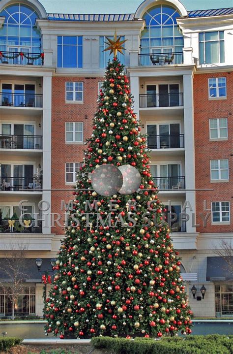 Giant Decorated Tree Alternating Ornaments Commercial Christmas