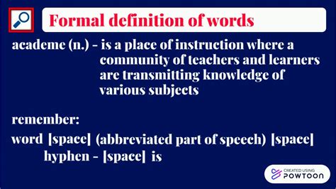 Formal And Informal Definitions Of Words Youtube