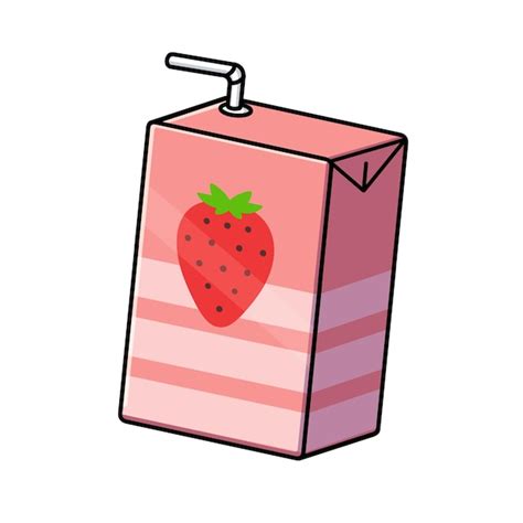 Premium Vector Cute Strawberry Juice Cartoon Character Vector