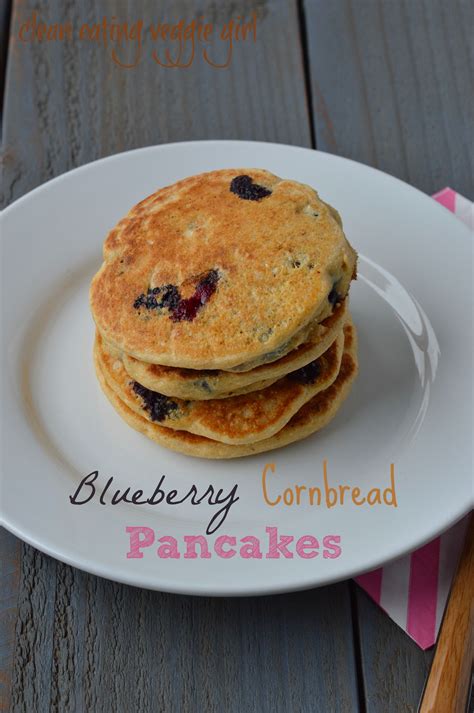 Blueberry Cornbread Pancakes (Vegan) | Cornbread pancakes, Blueberry ...