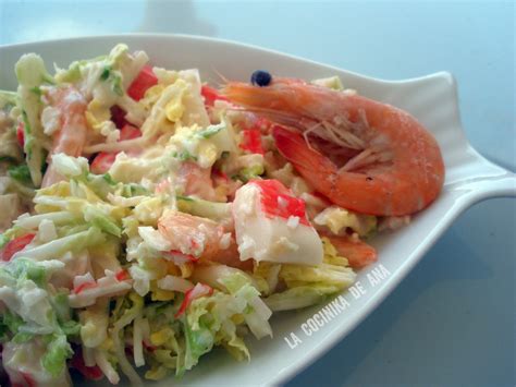 ensalada china de marisco mariscos ensaladas recetas asiáticas