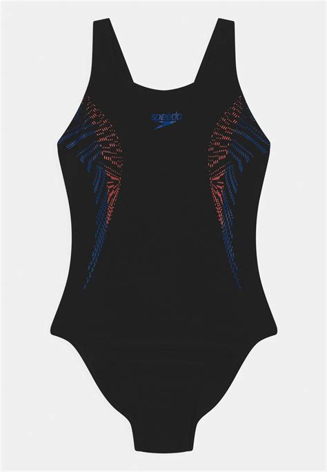 Speedo Plastisol Placement Muscleback Swimsuit Blacksiren Redblue