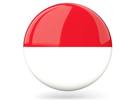 Glossy Round Icon Illustration Of Flag Of Indonesia
