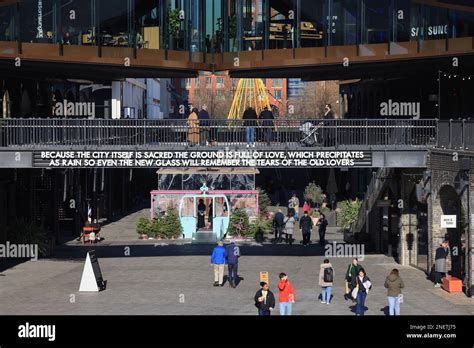 Winter sunshine at Coal Drops Yard shopping and dining destination, at