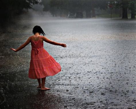 Girl Enjoying Rainy Season Desicomments Com