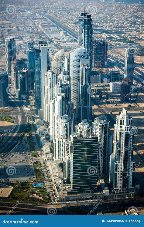 Dubai Downtown Morning Scene Top View Stock Photo Image Of Emirates