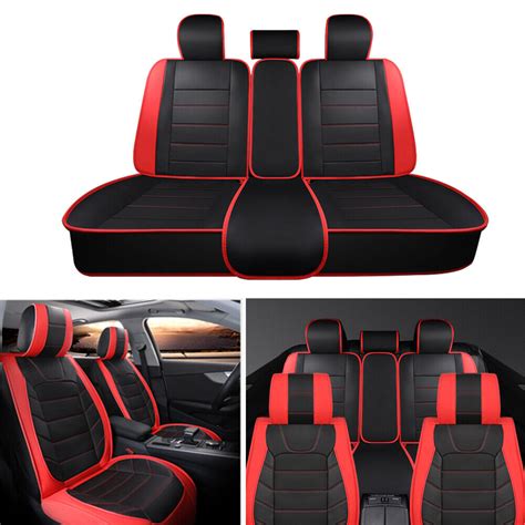 5 Seat Leather Car Seat Covers Front Rear Cushion For Dodge Challenger