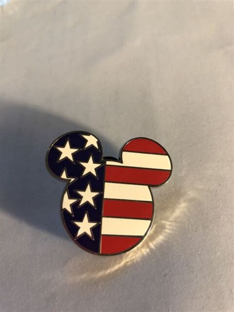 mickey mouse ears icon epcot world flags usa america patriotic disney pin ebay