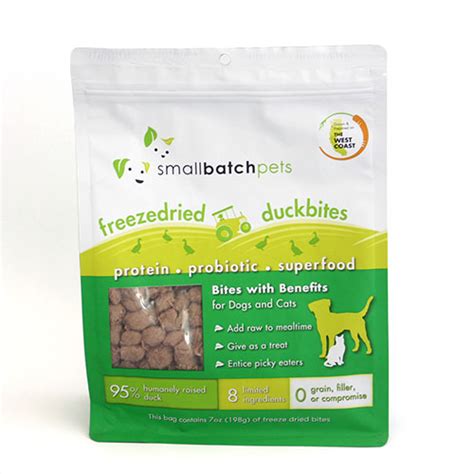 The dashboard displays a dry matter protein reading of 49%, a fat level of 37% and estimated carbohydrates of about 6%. Small Batch Raw Freeze Dried Duck Bites for Dogs & Cats ...