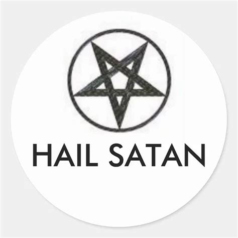 Hail Satan Classic Round Sticker Zazzle