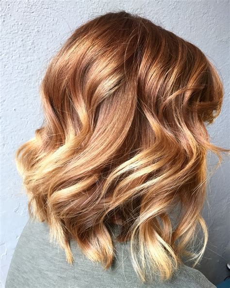 light copper to blonde balayage hair colors cut and styles by sara pecora pinterest
