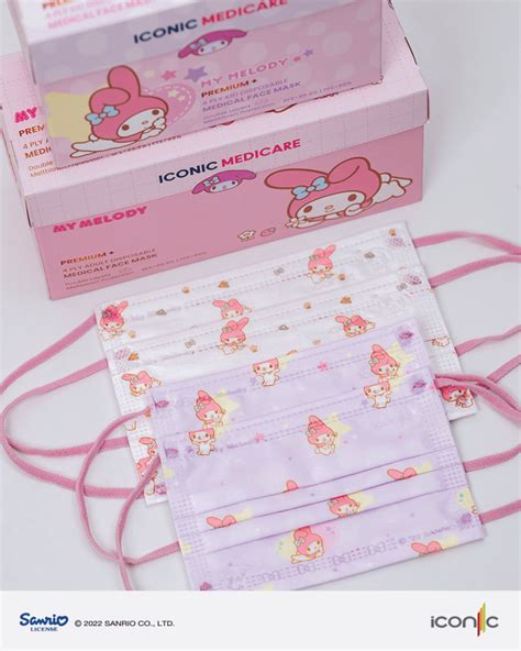 4 Ply Adult Sanrio My Melody Medical Face Mask 30pcs Iconic Medicare