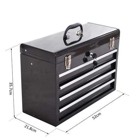 Portable Toolbox Tool Box Chest Cabinet Garage Storage Steel With 4