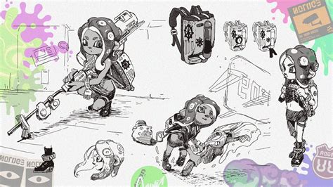 Splatoon 2 Concept Artwork Of Octolings In Octopus And Octoling Modes