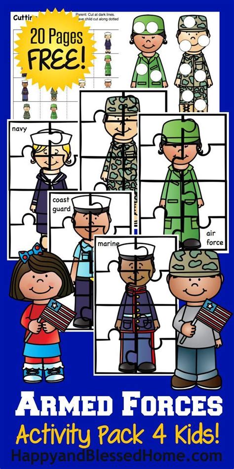 Free 20 Page Armed Forces Activity Pack For Kids Force Activities