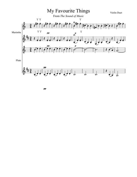 My Favourite Things Sheet Music For Flute Marimba Mixed Duet
