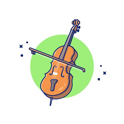 Cello Violin Cartoon Vector Icon Illustration Music Instrument Icon