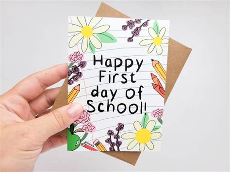 Happy First Day Of School Card For Student Back To School Etsy