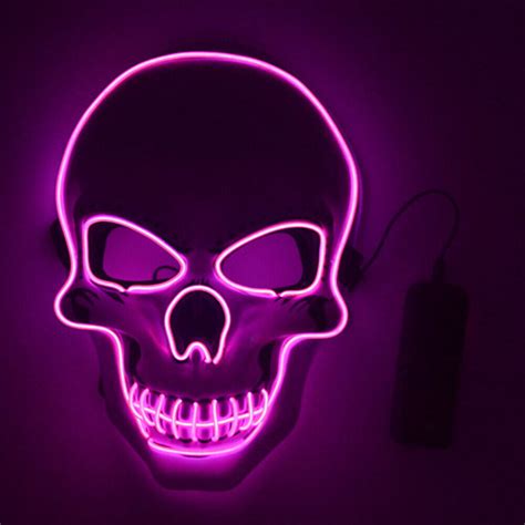 Tagital Led Scary Skull Halloween Mask Costume Cosplay El Wire Light Up