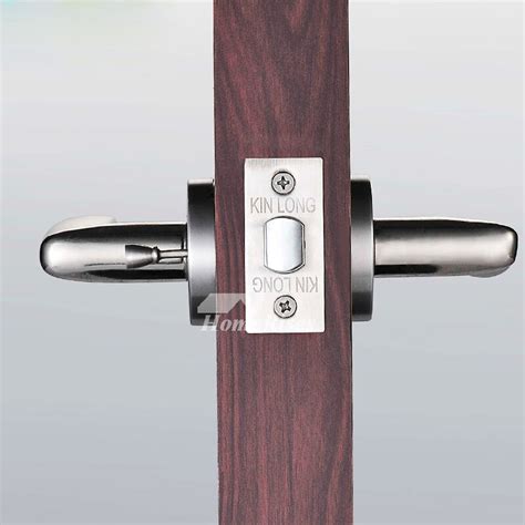 Exterior Door Handles Lock Stainless Steel Brushed Without Key Silver