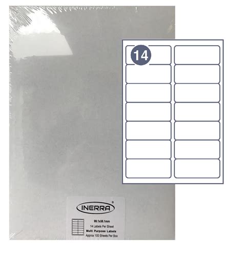 Free Template For Inerra Blank Labels 14 Per Sheet