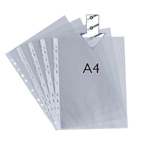 1000 X A4 Clear Plastic Punched Pockets Transparent Filing Poly Pocket