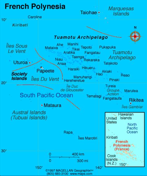 Tahiti Islands Map
