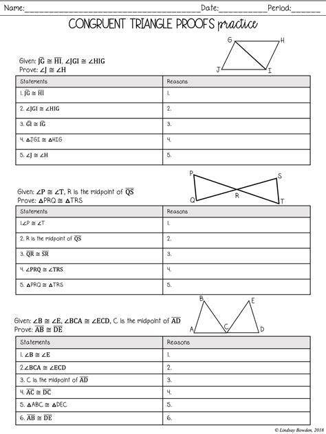 Congruent Triangles Notes And Worksheets Lindsay Bowden