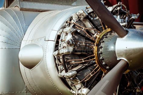 Vintage Aircraft Engine Stock Photo Image Of Rotor 162250042