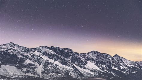 1360x768 Snow Covered Mountains Stars 5k Laptop Hd Hd 4k Wallpapers