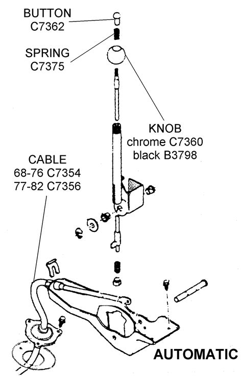 Automatic Shifter Components Diagram View Chicago Corvette Supply