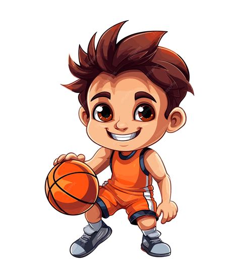 Ilustración De Vector De Jugador De Baloncesto De Personaje De Dibujos Animados Vector Premium