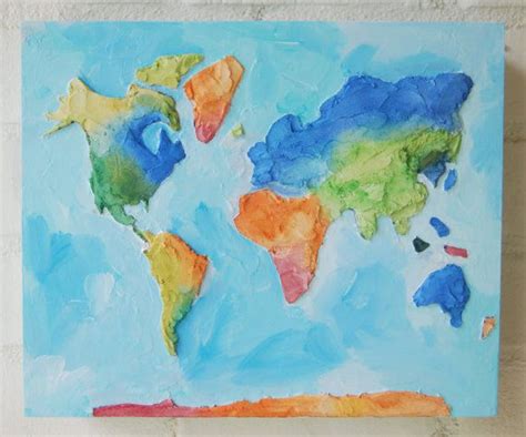 3d World Map Painting Colorful Map Art Map Art World Map Painting