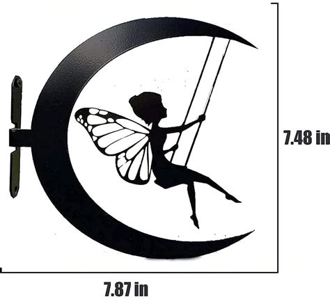 The Silhouette Of A Fairy Sitting On A Crescent