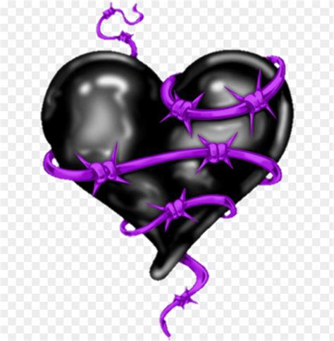 Heart Blackheart Creeps Black Purple Pain Love Hallowee
