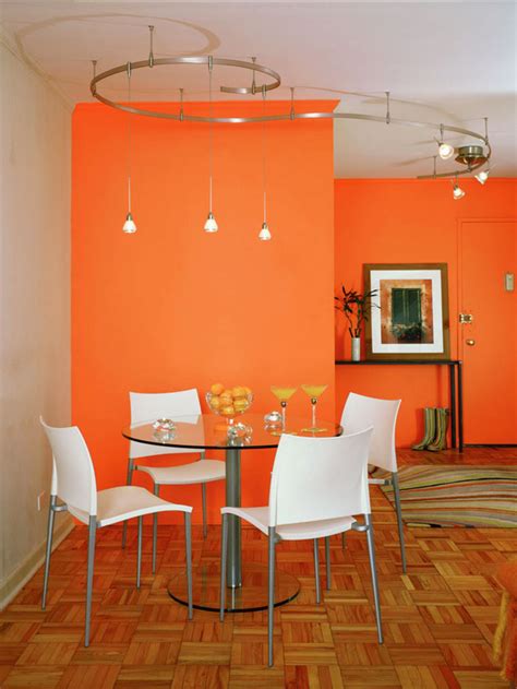 We believe that orange dining room exactly should look like in the picture. modern house: modern dining room in orange color